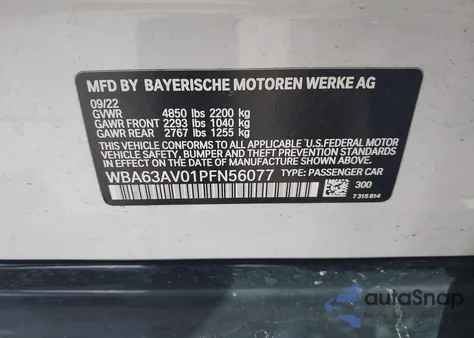 2023 BMW 430I Gran Coupe z USA, uszkodzony, nr VIN WBA63AV01PFN56077
